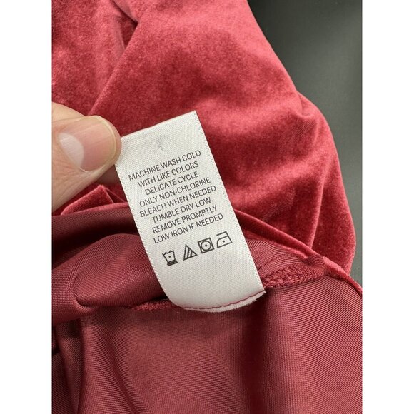 Pioneer Woman Womens Red Wine Velour Empire Waist Embroidered Tunic Shirt Small - Picture 8 of 10